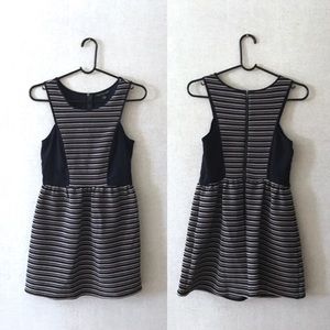 City Triangles Navy/Tan Striped Dress